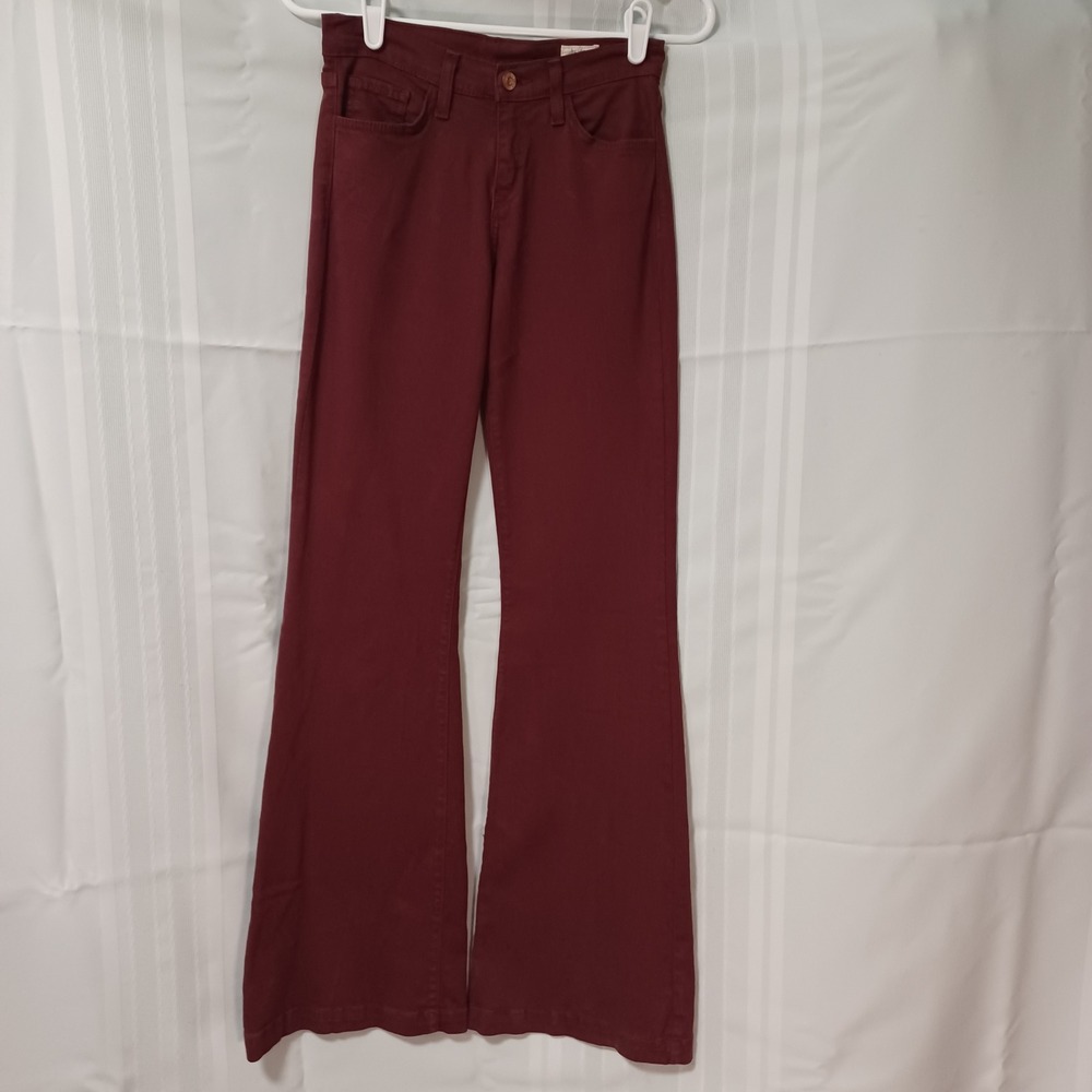 Bridge by‎ GLY Burgundy Mid Rise Flare Jeans Size 24 BG5171L Made in USA